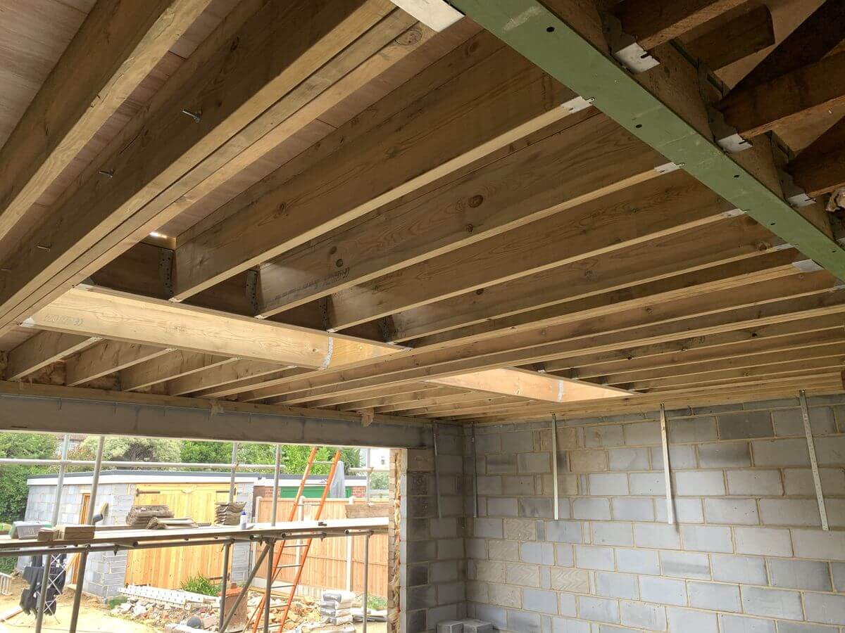 Roof beams from home extension