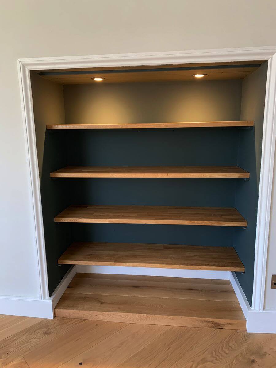 Kitchen pantry with built in shelving